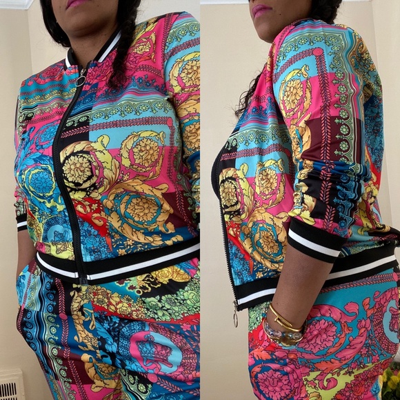 Pink Multi Colored Jogger Set - Picture 3 of 3